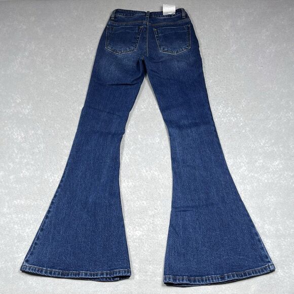 A Loves A Jeans Womens Size 25 Blue High Rise Extreme Flared Denim Jeans Pockets - Picture 10 of 15